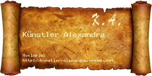 Künstler Alexandra névjegykártya