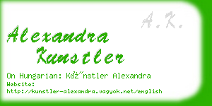 alexandra kunstler business card